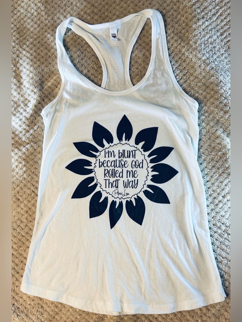 Piper Lou Graphic Racerback Tank-Size Small